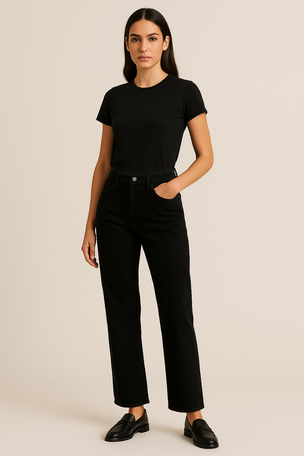 Lena Damen Jeans – High-Waist Straight-Leg