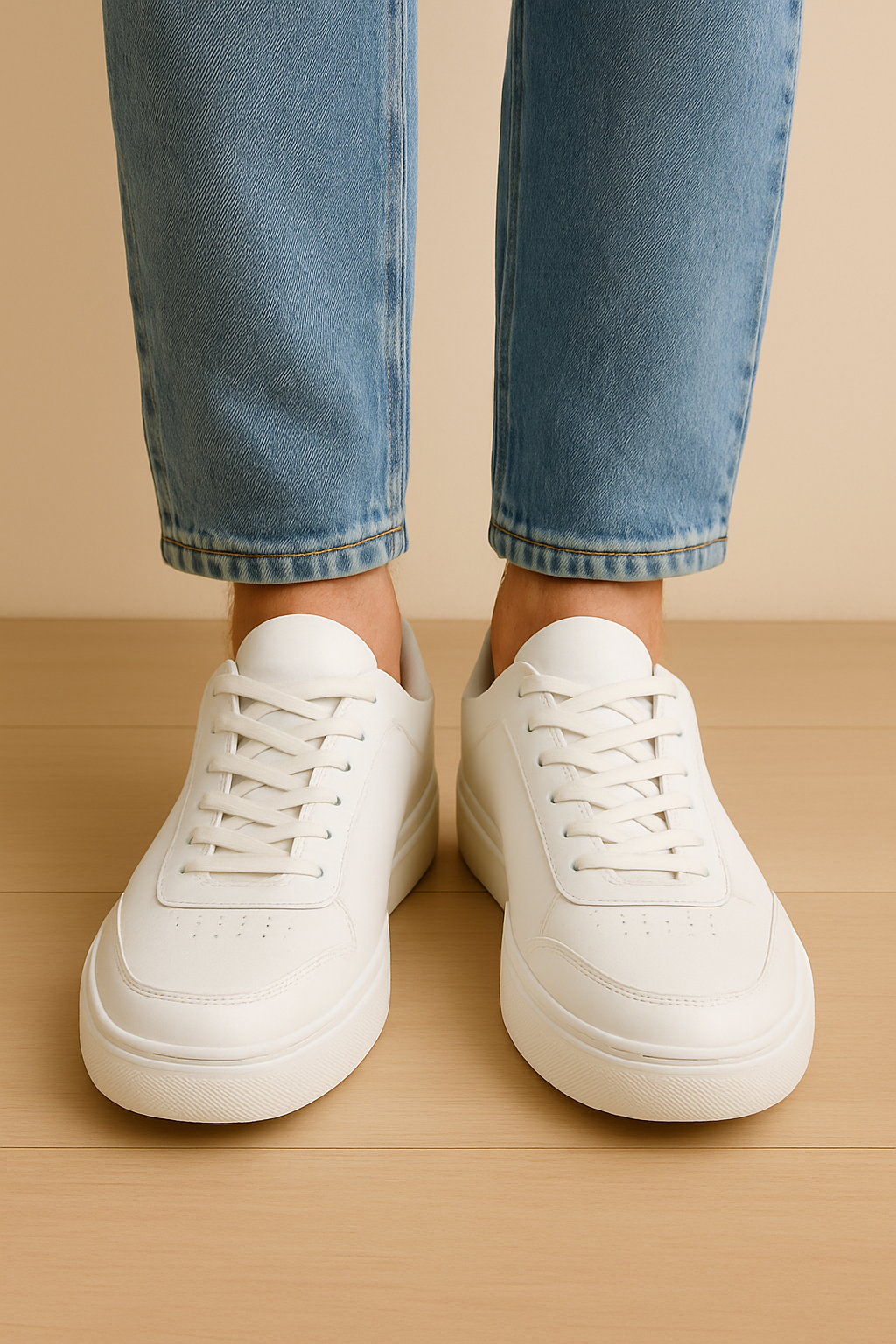 Ethan Herren Sneaker – Zeitloser Weißer Schuh aus Glattleder mit Komfort-Sohle