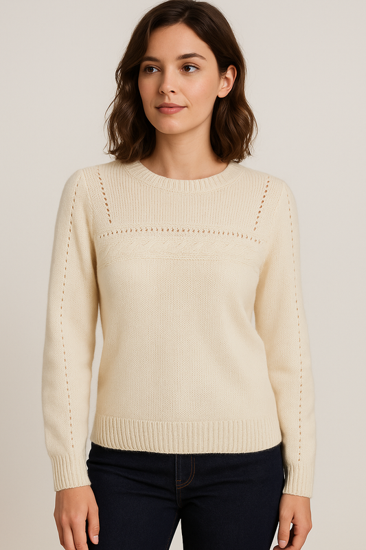 Elena Damen Strickpullover – Weicher Eleganter Pullover mit Feinen Details