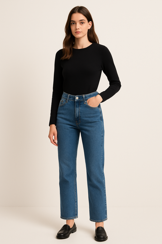 Lena Damen Jeans – High-Waist Straight-Leg