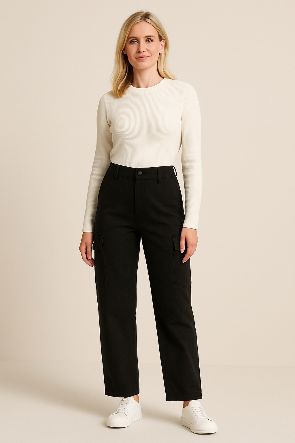 Nora Damen Cargo Hose – High-Waist mit Modernem Fit