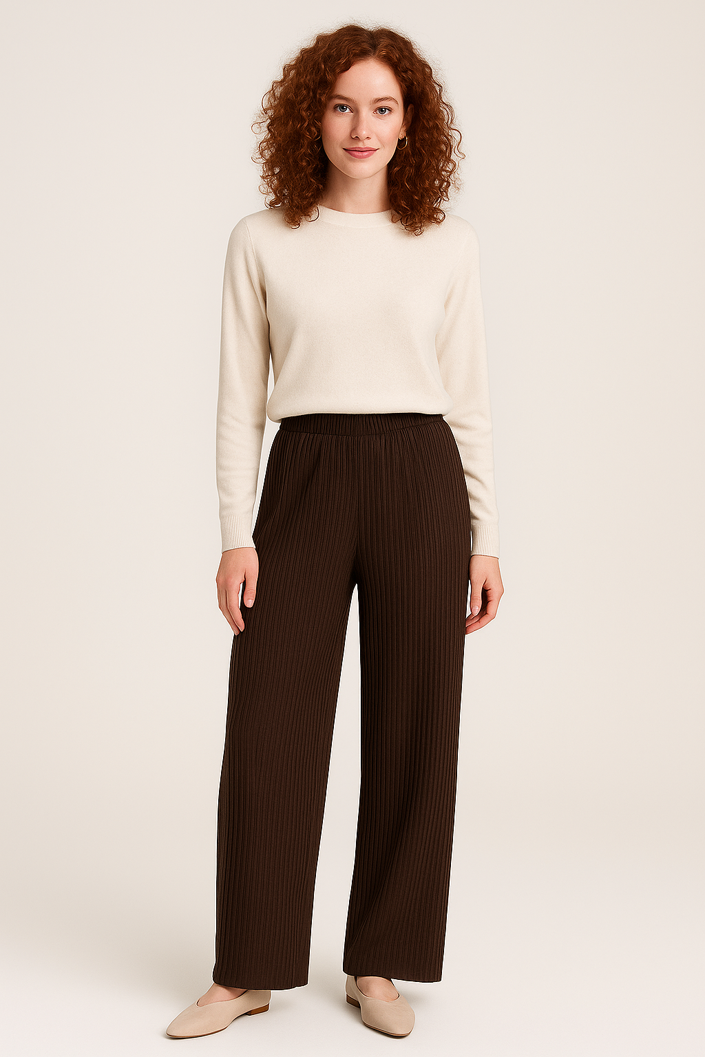 Alina Damen Plissé Hose – High-Waist mit Modernem Schnitt