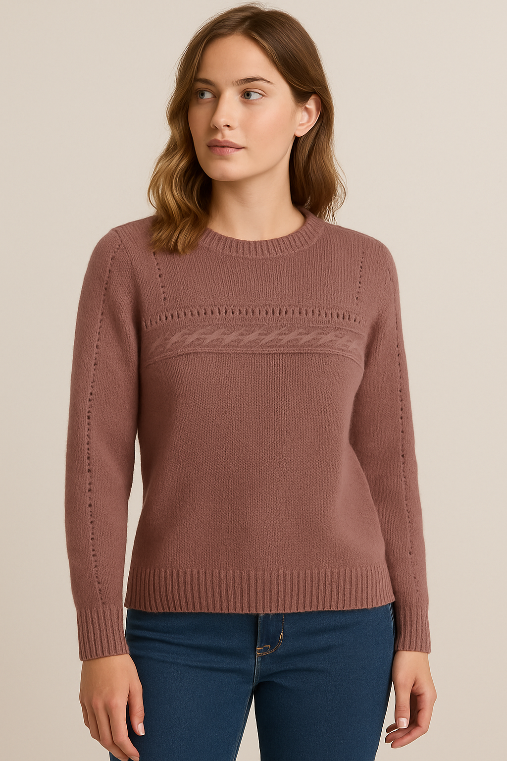 Elena Damen Strickpullover – Weicher Eleganter Pullover mit Feinen Details