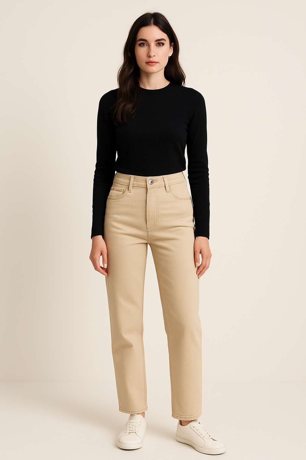 Lena Damen Jeans – High-Waist Straight-Leg