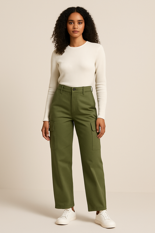 Nora Damen Cargo Hose – High-Waist mit Modernem Fit